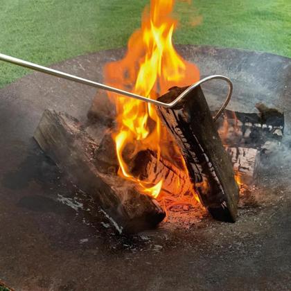 Imagem de Kit Preparo Churrasco 9pcs Churrasqueira Grelha e Espetos 55cm Simples e Duplo Cabo Madeira