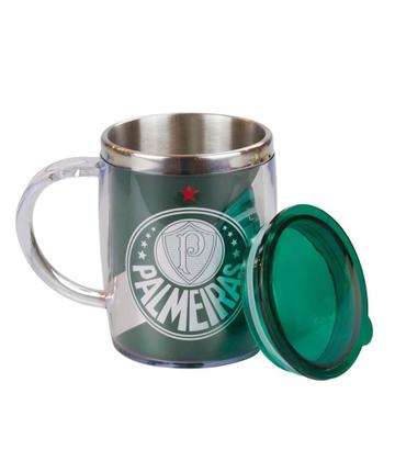 Imagem de Kit Presente Barato Caneca Térmica 450ml Sacola Palmeiras