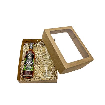 Imagem de Kit Presente Cachaça Indiazinha 250ml + 2 Copos Shot