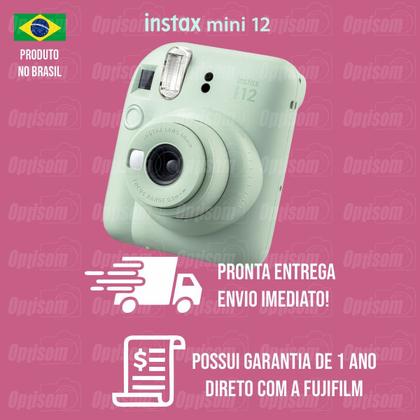 Imagem de Kit Presente Câmera Instax Mini 12 Com Filme 10 Macaron + Filme 10 Sky blue Verde