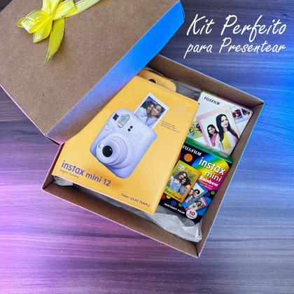 Imagem de Kit Presente Câmera Instax Mini 12 Com Filme Rainbow + Filme Macaron Lilás