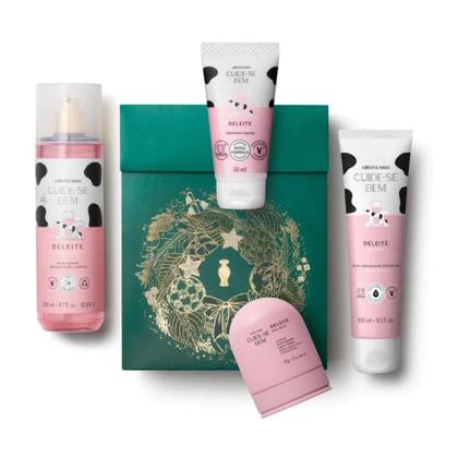 Imagem de Kit Presente CuideSe Bem Deleite Body Splash, Cremes e Sabonete Líquido 4 itens