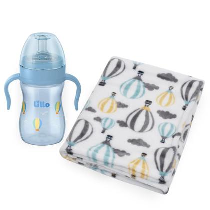 Imagem de Kit Presente Manta Baby Com Mamadeira Evolution 240ml Lillo