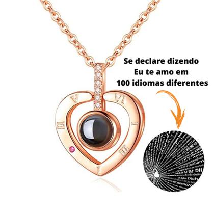 Imagem de Kit Presente Namorada Colar 100 Idiomas E Relógio Pulso
