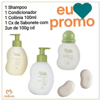 Imagem de kit Presente Natura Mamãe bebê com Colônia/shampoo/condicionador/Sabonete em Barras