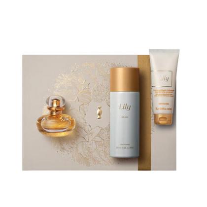 Imagem de Kit Presente Perfume Lily Eau De Parfum 30ml + Splash e Creme acetinado corporal (3 Itens)