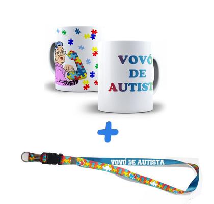 Imagem de Kit Presente Vovó Autista Caneca + Chaveiro 325ml