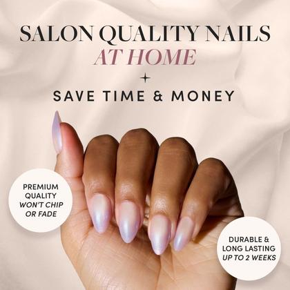 Imagem de Kit Press On Nails Glamnetic Polar Day Short Almond Lilac 30