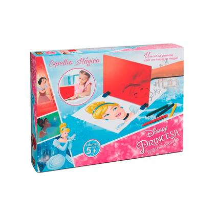 Imagem de Kit Princesas Disney Grow  Espelho Mágico para Desenho 2 QuebraCabeças 30 e 60 Peças Educativos Infantis