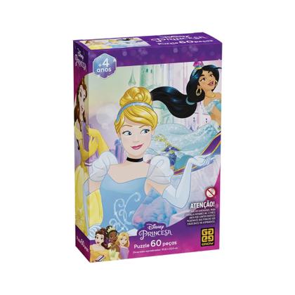 Imagem de Kit Princesas Disney Grow  Espelho Mágico para Desenho 2 QuebraCabeças 30 e 60 Peças Educativos Infantis