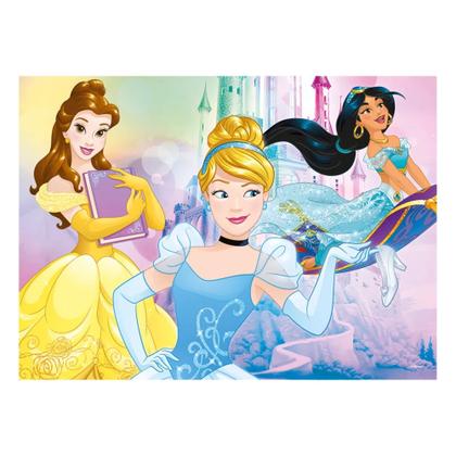 Imagem de Kit Princesas Disney Grow  Espelho Mágico para Desenho 2 QuebraCabeças 30 e 60 Peças Educativos Infantis