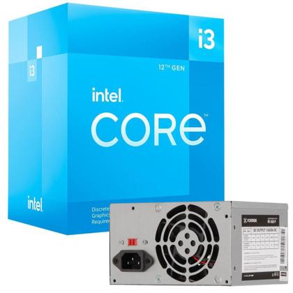 Imagem de Kit Processador Gamer Alto Desempenho Intel Core I3-12100F Turbo  4.30Ghz 4 Núcleos 8 Threads Lga 1700 12Mb + Fonte Fortrek ATX 200W