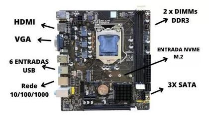 Imagem de Kit Processador i5 + Placa Mae H61 1155 DDR3 HDMI VGA USB