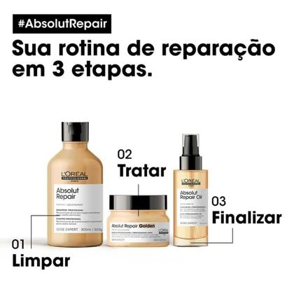 Imagem de Kit profissional absolut repair loréal shampoo 1,5l + máscara 500g+serum 90ml