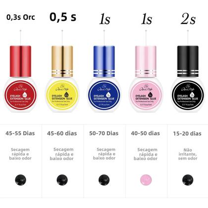Imagem de Kit Profissional de Cola para Extensão de Cílios Glamlash - Secagem em 0,3-2 Segundos