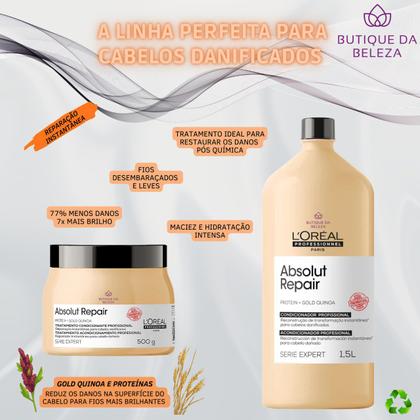 Imagem de Kit Profissional Loreal Absolut Repair Hidratação e Brilho - Condicionador e Máscara de Reparação