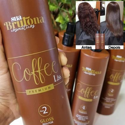 Imagem de Kit Progressiva Coffee Liss Sua Brutona 1L Brilho e Alinhamento