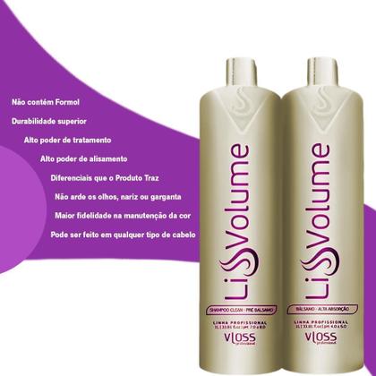 Imagem de Kit Progressiva De Cabelo Vloss Liss Balsamo Orgânica Volume