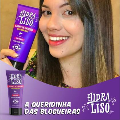 Imagem de Kit Progressiva Hidra Liso Orgânica Sem Formol 200ml Alisante Capilar Profissional Redução de Volume Brilho Intenso Hair Care