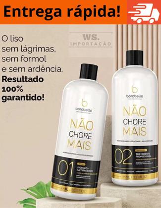 Imagem de Kit Progressiva Orgânica Não Chore Not Cry Original 2x1 litro Borabella PASSO 1 e 2