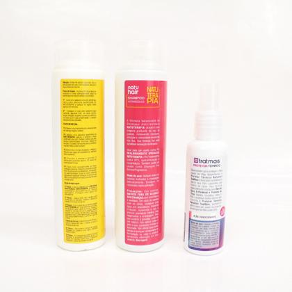 Imagem de Kit Progressiva sem formol + Shampoo Anti-Resíduos Natuterapia + Brinde Protetor Térmico - Natuhair - 300 ml