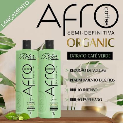 Imagem de Kit Progressiva Semi Definitiva Afro Coffee Orgânica + Botox Afro Coffee Orgânico Rofer Profissional