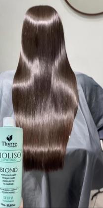 Imagem de Kit Progressiva Semi definitiva Bioliso Espelhado Blond 1 Litro Thyrre