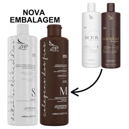 Imagem de Kit Progressiva Zap Colágeno Dos Fios 480ml Lançamento