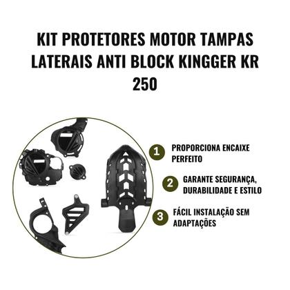 Imagem de Kit Proteção Amx Tampas Laterais Motor Anti Block Kingger Kr 250