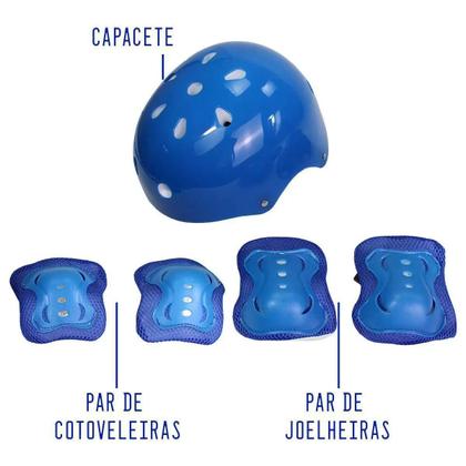 Imagem de Kit Proteção Infantil Com Capacete Patins Skate Bicicleta