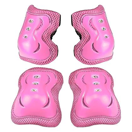 Imagem de Kit Proteção Infantil Rosa 5 Peças Capacete Cotoveleira Joelheira Ajustável