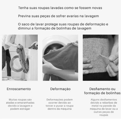 Imagem de Kit Proteção para Lavagem De Roupas Saquinho 3 Unidades Tamanho P/M/G