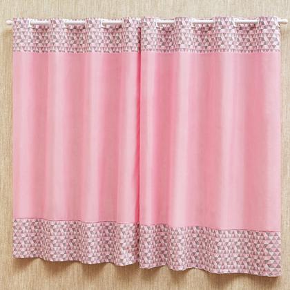 Imagem de Kit Protetor Berço Trança Americano Ursa Rainha Rosa Menina 11 peças+Cortina Ilhós Triangulo 2x1,70m