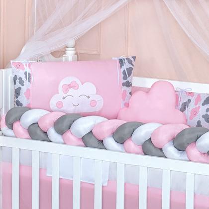 Imagem de Kit Protetor De Berço Americano Nacional Menino Menina Nuvem 11 Peças