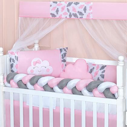 Imagem de Kit Protetor De Berço Americano Nacional Menino Menina Nuvem 11 Peças