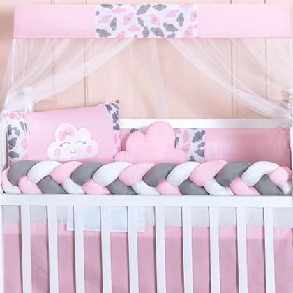 Imagem de Kit Protetor De Berço Americano Nacional Menino Menina Nuvem 11 Peças