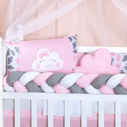 Imagem de Kit Protetor De Berço Americano Nacional Menino Menina Nuvem 11 Peças
