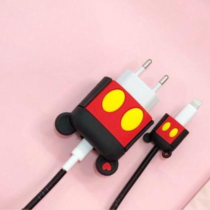 Imagem de Kit Protetor De Cabo Usb E Capa Carregador Celular Minnie 