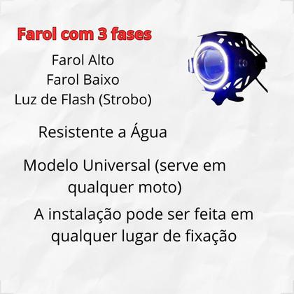 Imagem de Kit Protetor de Carenagem + Par Farol de Milha U7 Angel Eye Azul Moto Titan/Fan/Start 160 2025