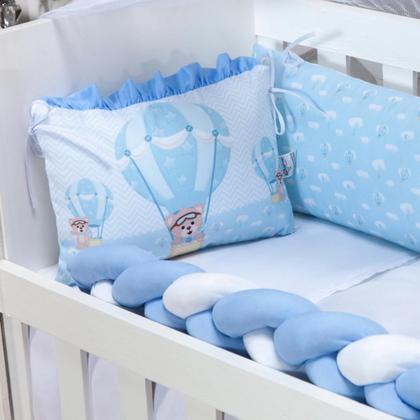 Imagem de Kit Protetor de Mini Berço Menino e Menina Safari 08 Pçs e Outros Modelos Com Trança e Lateral - 254