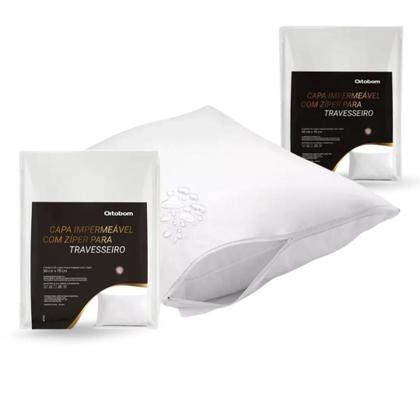 Imagem de Kit Protetor Impermeável Queen e 2 Capas Travesseiro C/Zíper