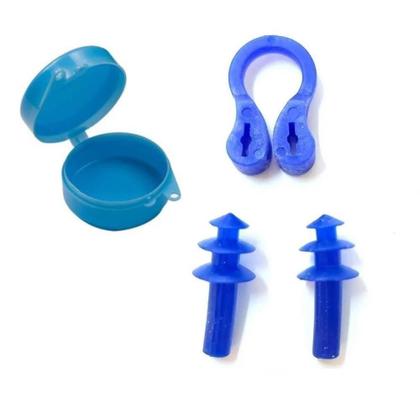 Imagem de Kit Protetor Ouvido Tampao Nariz Prendedor Nasal Anatomico Natacao Adulto Infantil Auricular