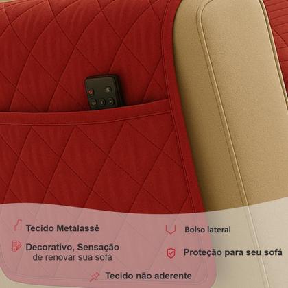 Imagem de Kit Protetor Para Sofá 2 e 3 Lugares com Bolso Multiuso