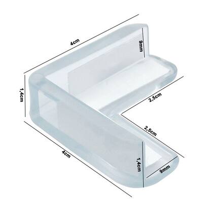 Imagem de Kit Protetor Quina Móveis Cantoneira Silicone Bebê 8unidades