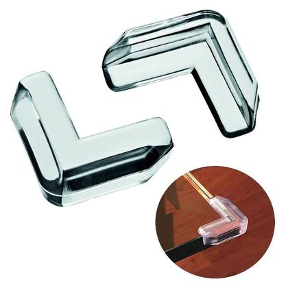 Imagem de Kit Protetor Quina Móveis Cantoneira Silicone Bebê 8unidades