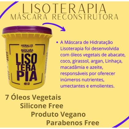 Imagem de Kit Protetor Térmico Capilar Spray Lisoterapia Uso Obrigatório 500 Ml + Máscara Reconstrutora 400g