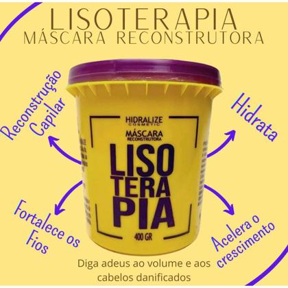 Imagem de Kit Protetor Térmico Capilar Spray Lisoterapia Uso Obrigatório 500 Ml + Máscara Reconstrutora 400g
