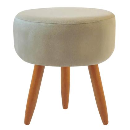 Imagem de Kit Puff 2 Banqueta Decorativo Redondo Para Sala de Estar Bege