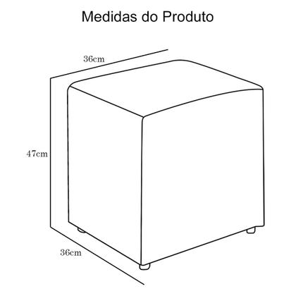 Imagem de Kit Puff Quadrado Para Sala Veludo Cinza - Belliv Decor