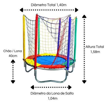 Imagem de Kit Pula Pula Trampolim Cama Elástica 1,40m + Piscina de Bolinhas Quadrada 1,50m + Escorregador Médio + Gangorra 1 Lugar Rotoplay Brinquedos